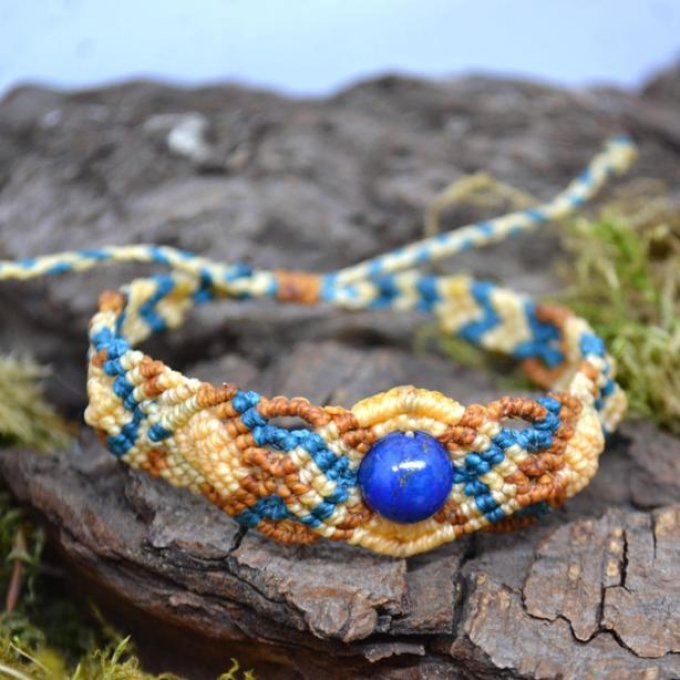 Bracelet Seiki Bleu Orange- lapis lazuli