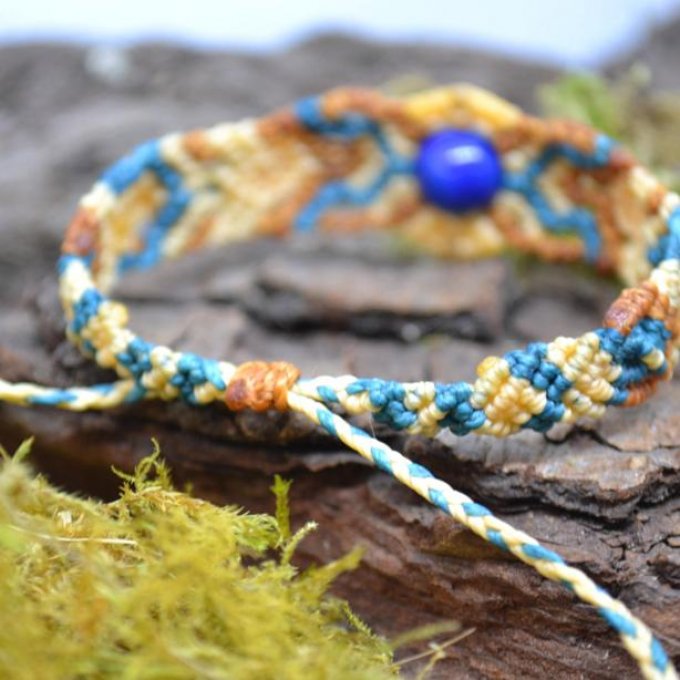 Bracelet Seiki Bleu Orange- lapis lazuli